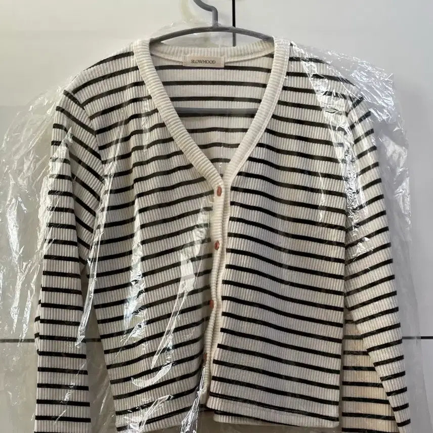 [BUNJANG] Slow and Made Woody Stripe Cotton Cardigan / (미착용, 새상품) 슬로우앤드 made. 우디 스트라이프 코튼 가디건
