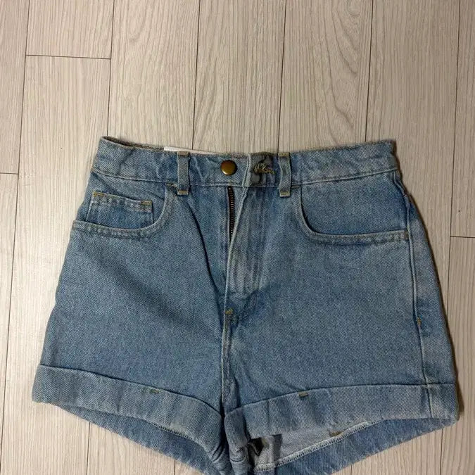 [BUNJANG] American Apparel High Waist Light Wash Denim Jeans / 아메리칸 어패럴 하이웨이스트 연청 데님 (새상품)