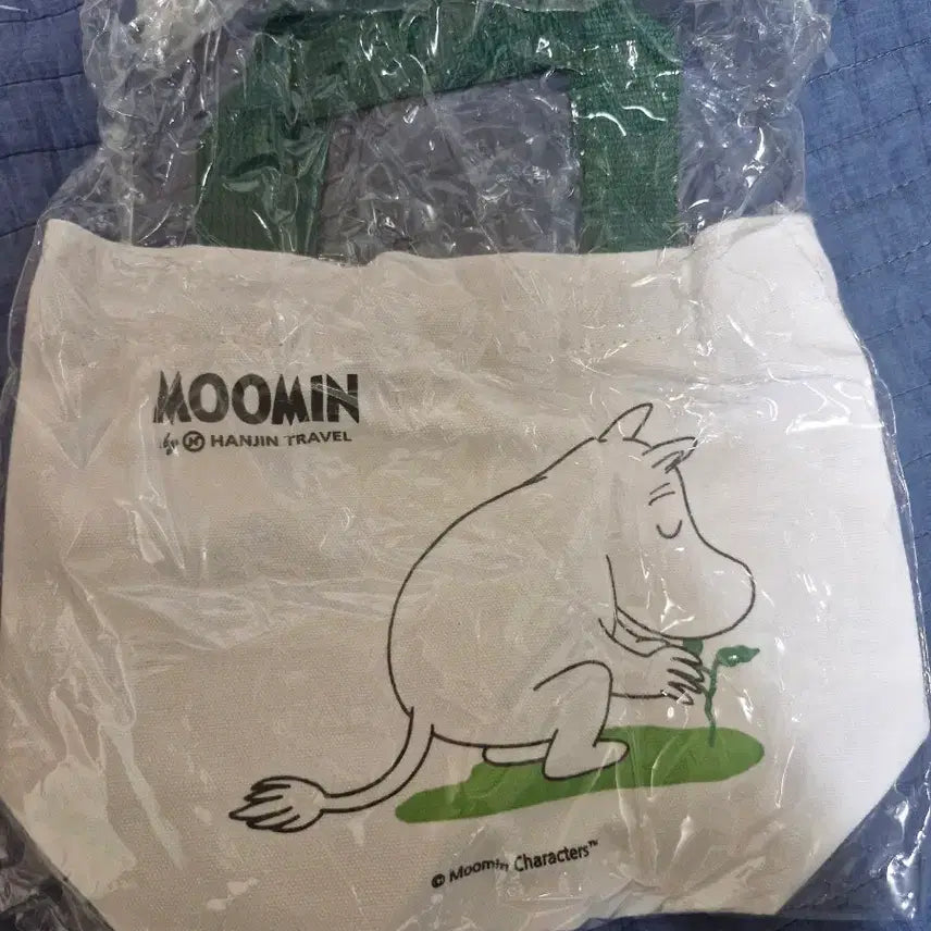 [BUNJANG] Moomin x Hanjin Tour Canvas Tote Bag / 무민 캔버스 토트백 한진관광 콜라보 새상품