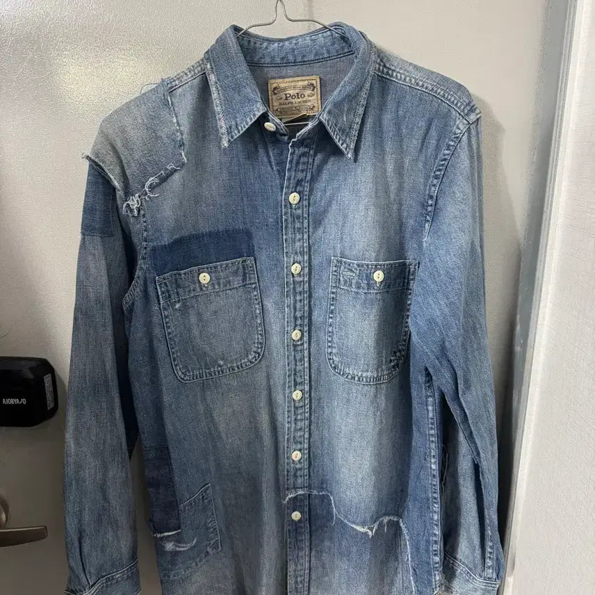 [BUNJANG] Polo Ralph Lauren Chambray Denim Shirt / 폴로 랄프 로렌 100 신형라벨 국내매장판 샴브레이 데님 인디고