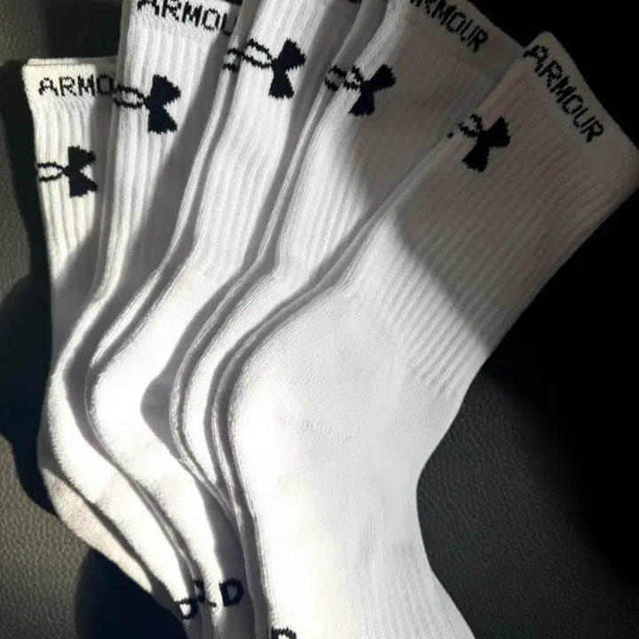 [BUNJANG] Under Armour White Sports Socks (5-Pair Set) / 언더아머 흰색 스포츠 양말 5족세트