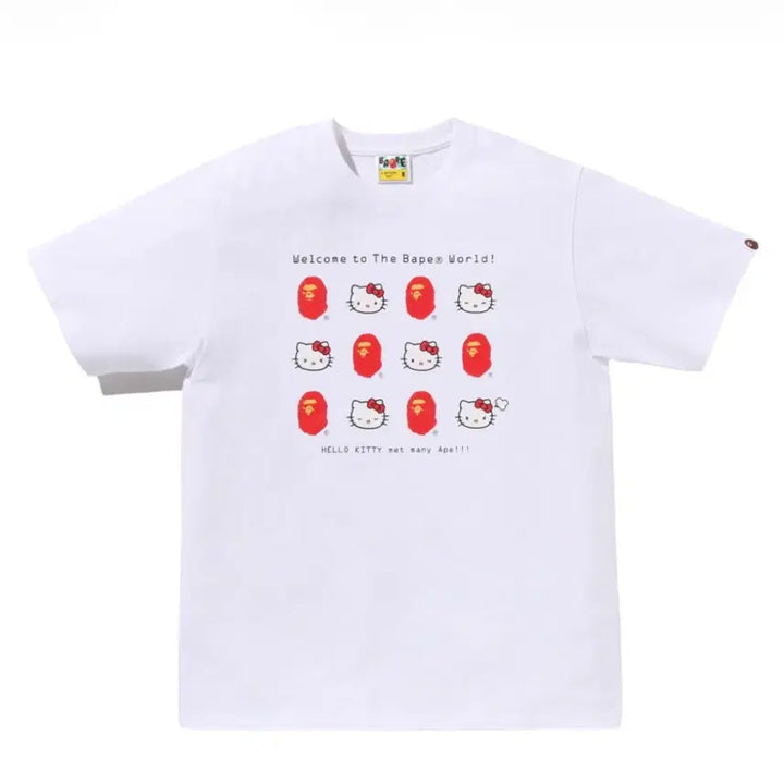 [BUNJANG] BAPE Sanrio Characters Hello Kitty T-Shirt White / (새상품) 베이프 x 산리오 캐릭터즈 헬로 키티 티셔츠 화이트