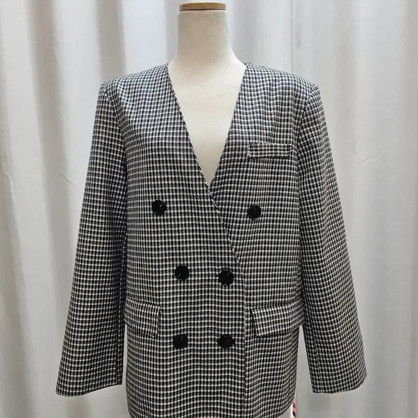 [BUNJANG] THANK YOU Houndstooth Check Double Jacket (Women&
