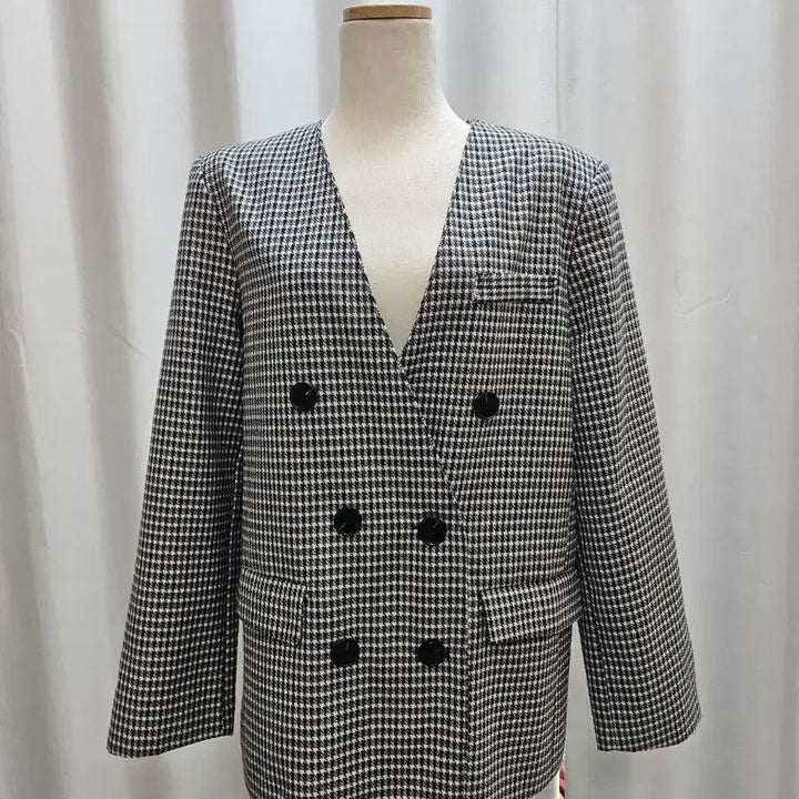 [BUNJANG] THANK YOU Houndstooth Check Double Jacket (Women&
