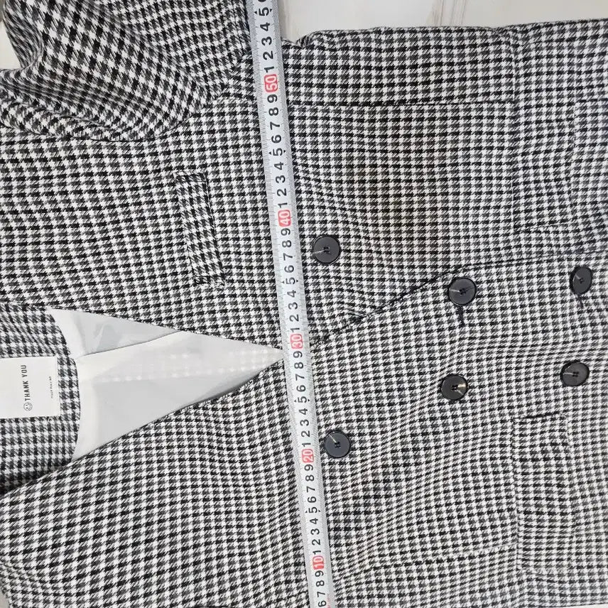 [BUNJANG] THANK YOU Houndstooth Check Double Jacket (Women&