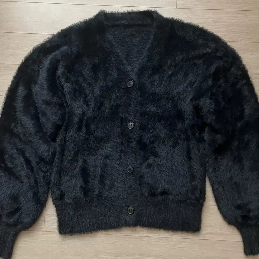 [BUNJANG] Black Fur Cardigan / 블랙 퍼 가디건 (네고 가능)