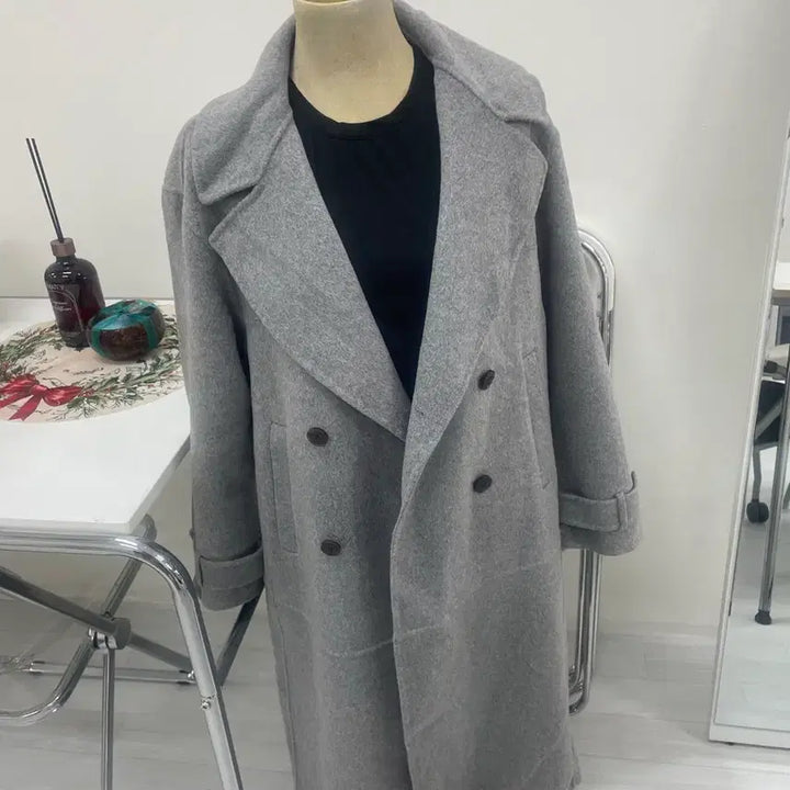 [BUNJANG] G by Guess Gray Double-Breasted Coat / 지바이지센 코트