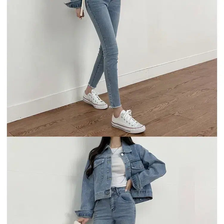 [SOLD OUT] 새상품 예쁜핏 보장 하이웨스트 슬림 스판 컷팅 스키니 청바지 s