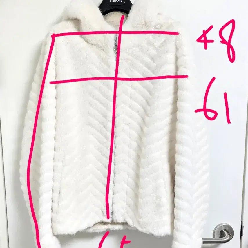 [BUNJANG] Eco Fur Hooded Mustang Jacket Ivory M / 에코퍼 무스탕 후드 자켓 아이보리 M