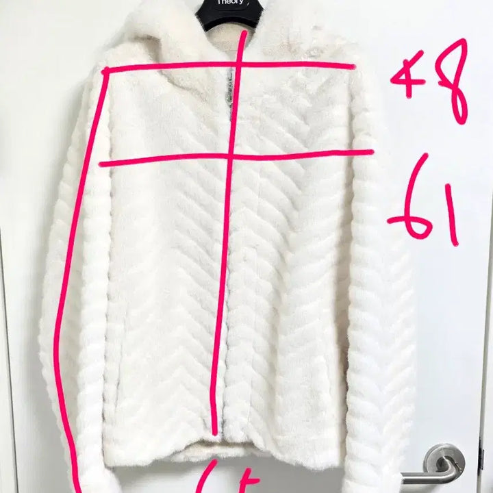 [BUNJANG] Eco Fur Hooded Mustang Jacket Ivory M / 에코퍼 무스탕 후드 자켓 아이보리 M