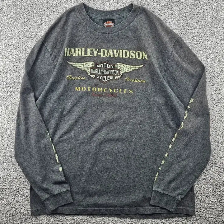 [BUNJANG] Harley-Davidson House of Thunder Bar &amp; Shield Long Sleeve T-Shirt / 할리데이비슨 하우스 오브 썬더 바앤실드 롱슬리브 ( L ) / 11527