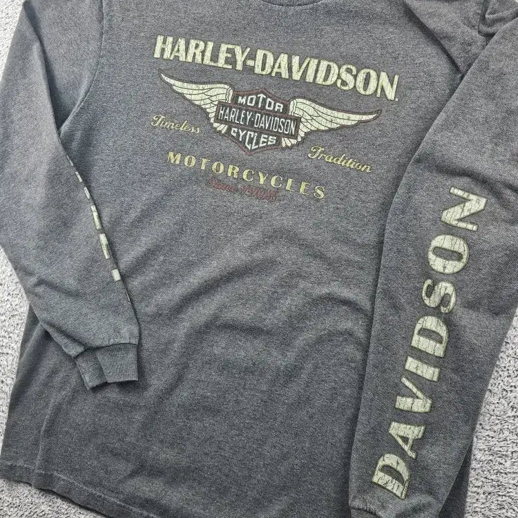 [BUNJANG] Harley-Davidson House of Thunder Bar &amp; Shield Long Sleeve T-Shirt / 할리데이비슨 하우스 오브 썬더 바앤실드 롱슬리브 ( L ) / 11527