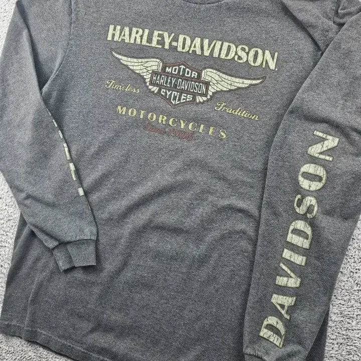 [BUNJANG] Harley-Davidson House of Thunder Bar &amp; Shield Long Sleeve T-Shirt / 할리데이비슨 하우스 오브 썬더 바앤실드 롱슬리브 ( L ) / 11527