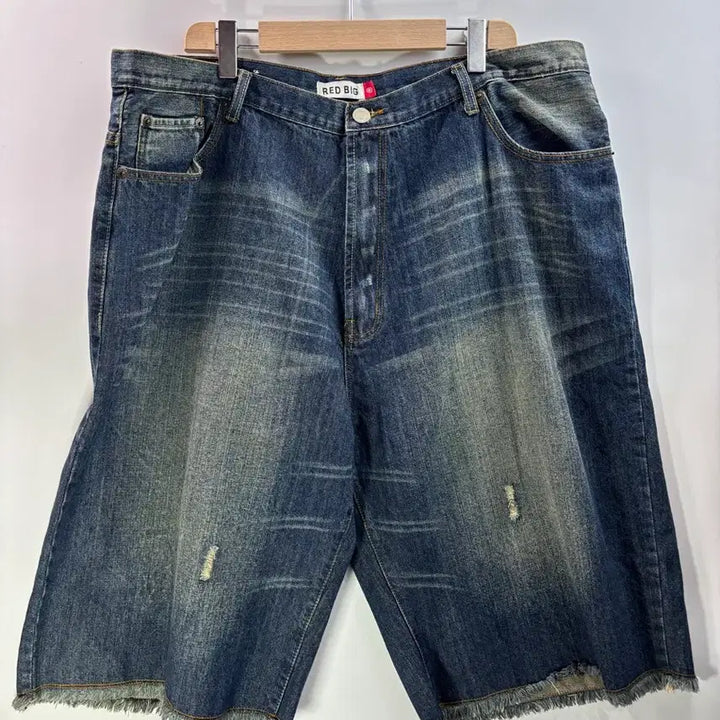 [BUNJANG] RED BIG Wide Denim Shorts / [44-46/빅사이즈] RED BIG 빈티지 힙합 와이드 데님 반바지 3