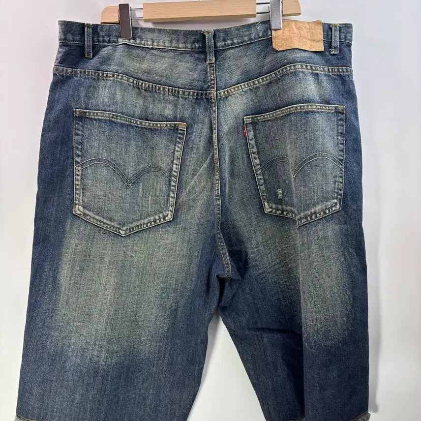 [BUNJANG] RED BIG Wide Denim Shorts / [44-46/빅사이즈] RED BIG 빈티지 힙합 와이드 데님 반바지 3