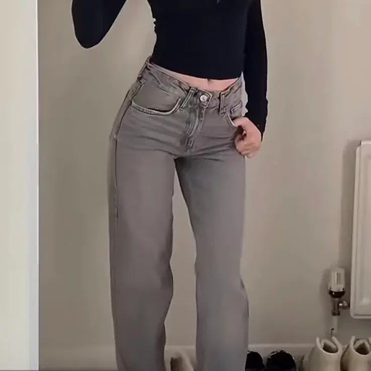 [BUNJANG] ZARA Gray Wide Jeans / 자라 청바지 그레이 와이드