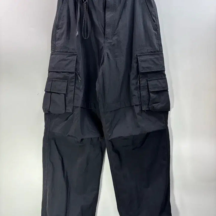 [BUNJANG] Musinsa Standard Nylon Belted Wide Cargo Pants Black / [28] 무신사스탠다드 나일론 벨티드 와이드 카고 팬츠 블랙 고프코어 3