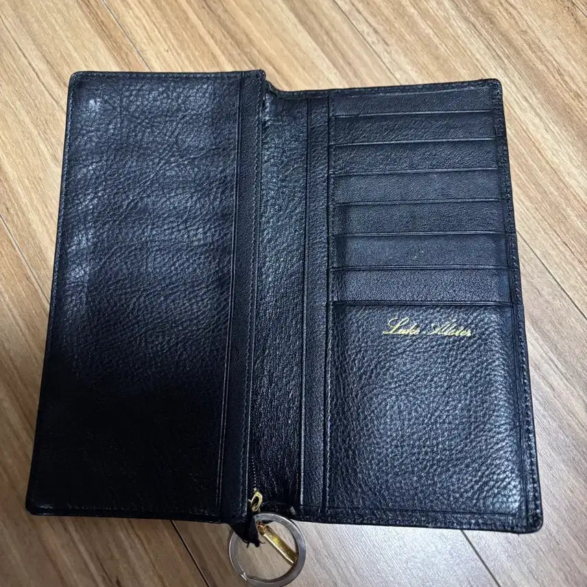 [BUNJANG] Vintage Retro Floral Black Long Wallet / 빈티지 레트로 꽃무늬 블랙 장지갑