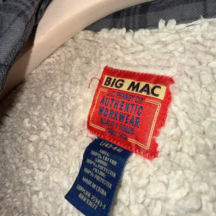 [BUNJANG] Big Mac Checkered Shirt Jacket / BIG MAC 빅맥 체크 셔츠 L 안감 털