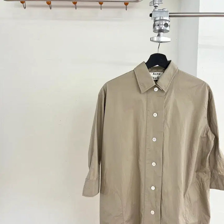 [BUNJANG] Acne Studios Sand Beige Button Up Shirt Dress / 아크네 스튜디오 샌드 베이지 버튼 업 셔츠 드레스