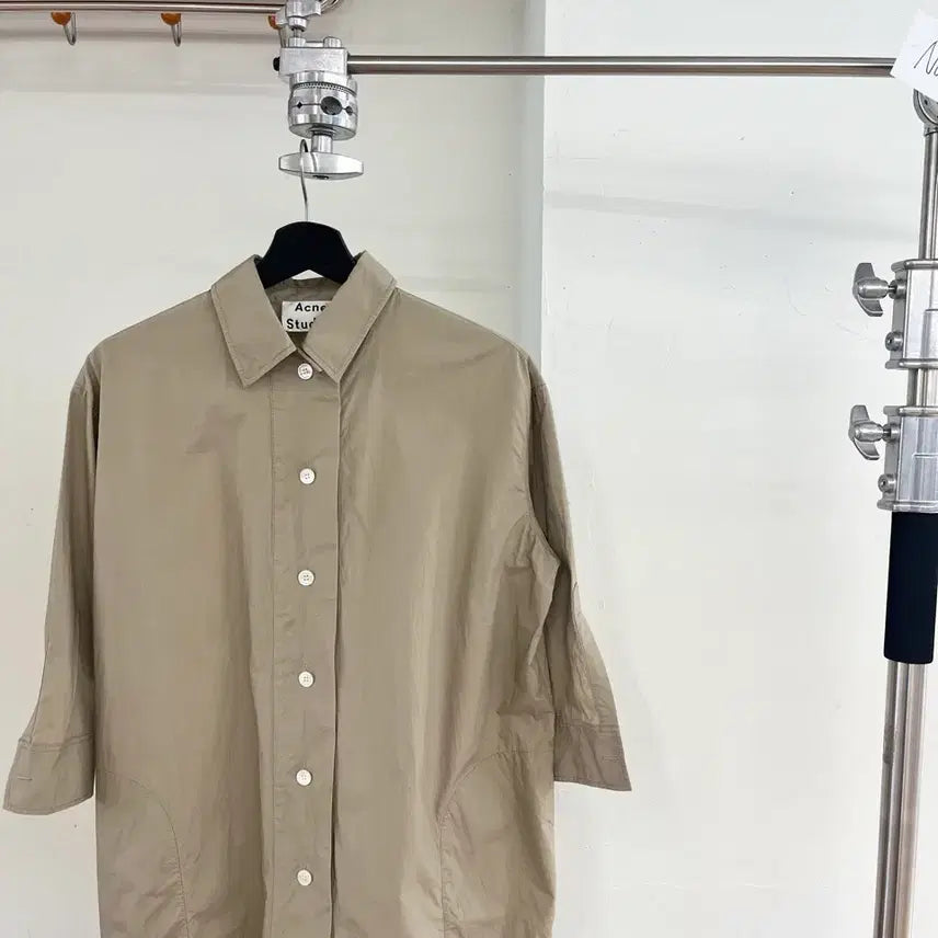 [BUNJANG] Acne Studios Sand Beige Button Up Shirt Dress / 아크네 스튜디오 샌드 베이지 버튼 업 셔츠 드레스