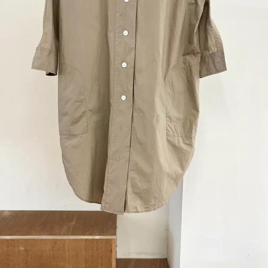 [BUNJANG] Acne Studios Sand Beige Button Up Shirt Dress / 아크네 스튜디오 샌드 베이지 버튼 업 셔츠 드레스