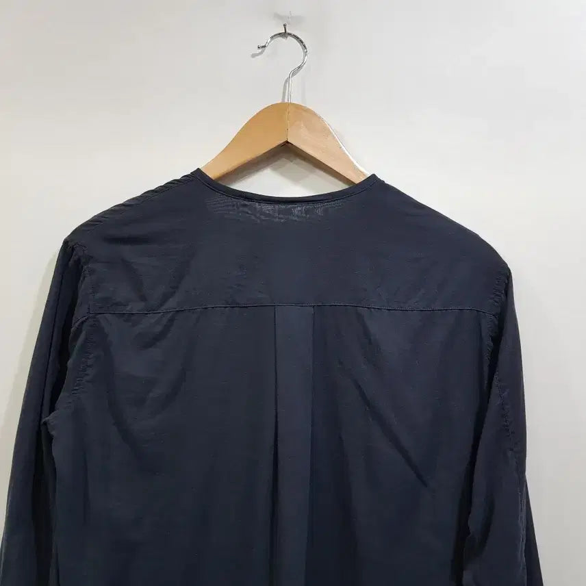 [SOLD OUT] 빈티지 브이넥 포켓 오버핏 시스루 긴팔 블라우스 여M Q41