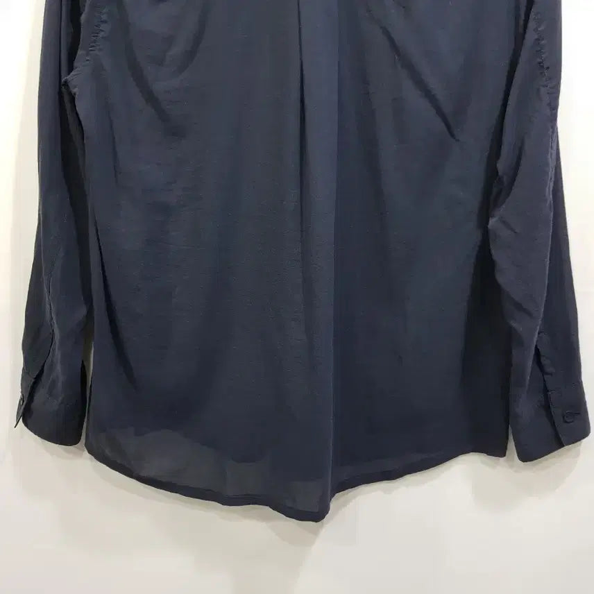 [SOLD OUT] 빈티지 브이넥 포켓 오버핏 시스루 긴팔 블라우스 여M Q41