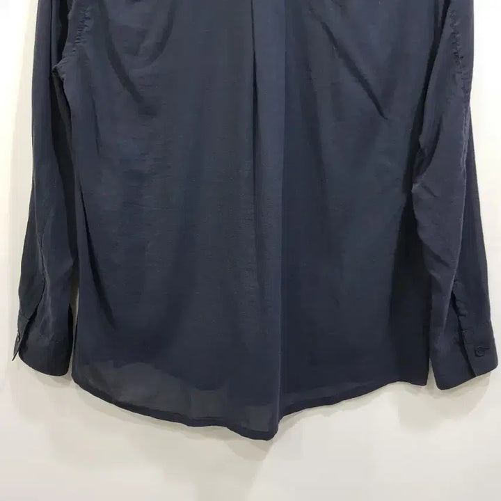 [SOLD OUT] 빈티지 브이넥 포켓 오버핏 시스루 긴팔 블라우스 여M Q41