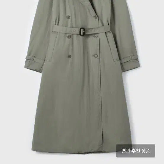 [BUNJANG] LFM Padded Double Trench Coat / Lfm Padded Double Trench Coat (Sage)