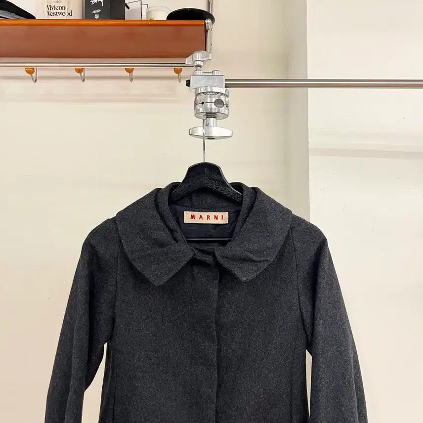 [BUNJANG] Marni Charcoal Wool Blend Oversized Collar Jacket / 마르니 차콜 울 블랜드 오버사이즈 칼라 자켓