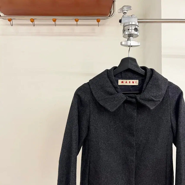 [BUNJANG] Marni Charcoal Wool Blend Oversized Collar Jacket / 마르니 차콜 울 블랜드 오버사이즈 칼라 자켓