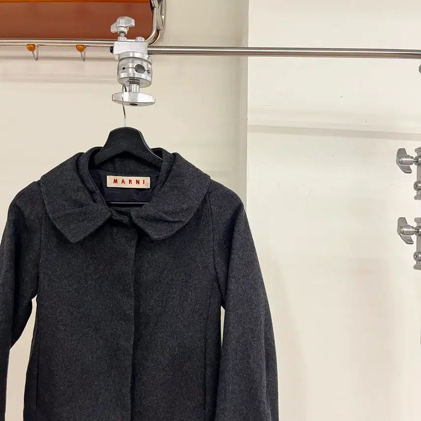 [BUNJANG] Marni Charcoal Wool Blend Oversized Collar Jacket / 마르니 차콜 울 블랜드 오버사이즈 칼라 자켓
