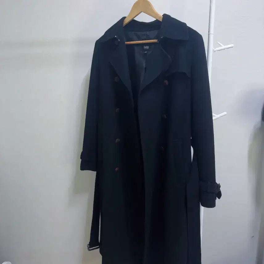 [BUNJANG] Ilda Navy Handmade Long Coat / Ilda 네이비 핸드메이드 롱 코트 66