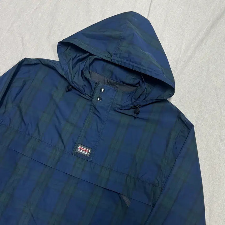 [BUNJANG] Stussy Tartan Check Anorak Windbreaker Jacket / 스투시 타탄 체크 아노락 바람막이 L