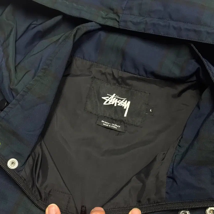 [BUNJANG] Stussy Tartan Check Anorak Windbreaker Jacket / 스투시 타탄 체크 아노락 바람막이 L