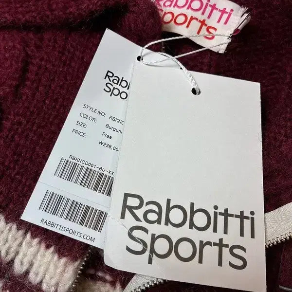[BUNJANG] Rabbiti Sports Cable Knit Cardigan / 래비티스포츠 크롭 RB 케이블 니트 가디건 PN8542