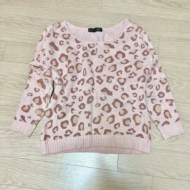 [BUNJANG] Cecil McBee Pink Leopard Knit Sweater / 세실맥비 핑크호피무늬 니트 오네갸루 히메갸루 일본 빈티지