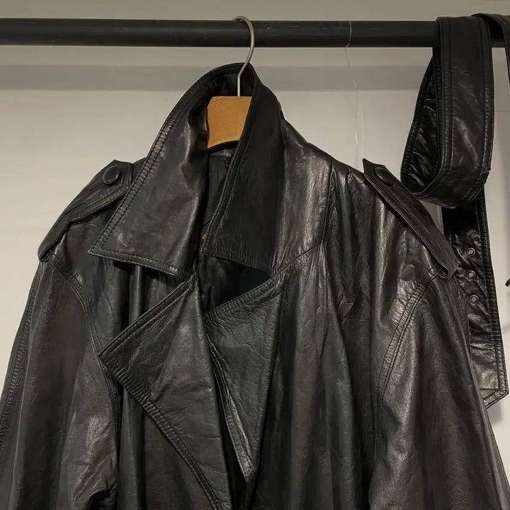 [BUNJANG] Vintage Leather Coat / 55-66) 빈티지 레더 코트