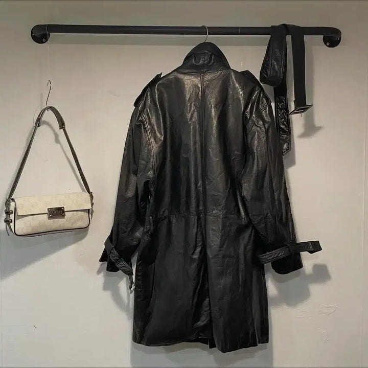 [BUNJANG] Vintage Leather Coat / 55-66) 빈티지 레더 코트