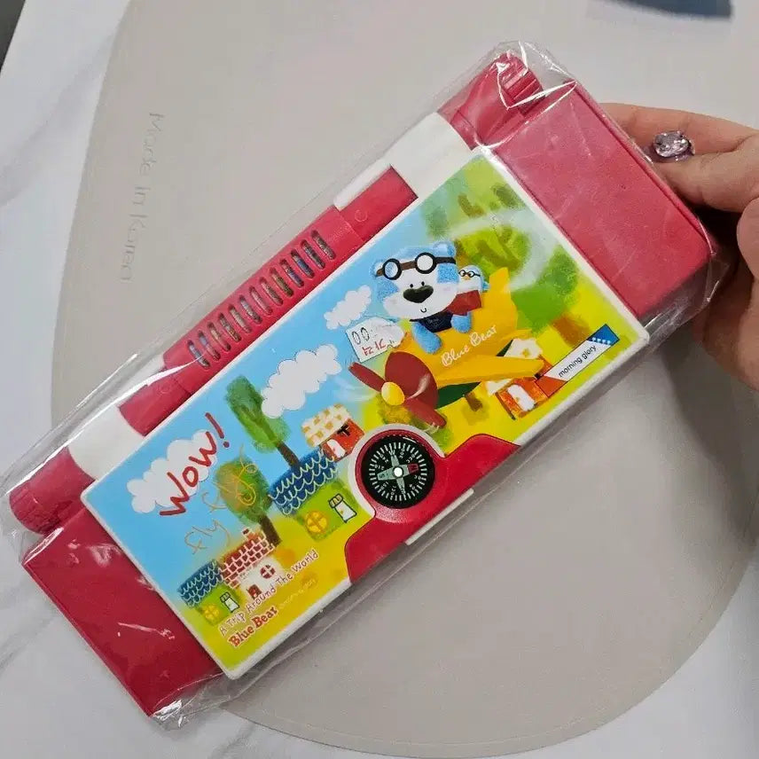 [BUNJANG] Morning Glory Blue Bear Compass Map Pencil Case / 고전 모닝글로리 블루베어 나침판 지도 필통 레어템 상태굿