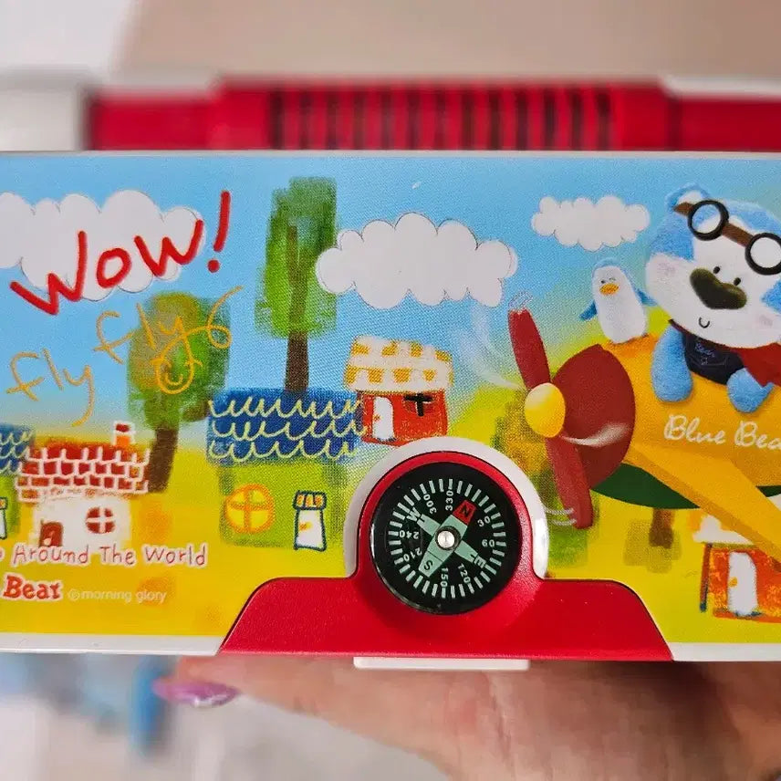 [BUNJANG] Morning Glory Blue Bear Compass Map Pencil Case / 고전 모닝글로리 블루베어 나침판 지도 필통 레어템 상태굿