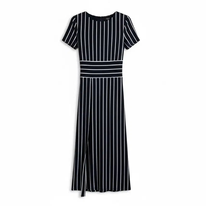 [BUNJANG] Ralph Lauren Navy Stripe Long Dress / 랄프로렌 네이비 스트라이프 반팔 롱 원피스