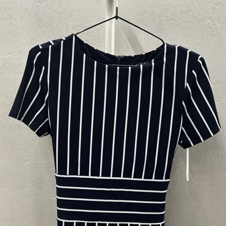 [BUNJANG] Ralph Lauren Navy Stripe Long Dress / 랄프로렌 네이비 스트라이프 반팔 롱 원피스
