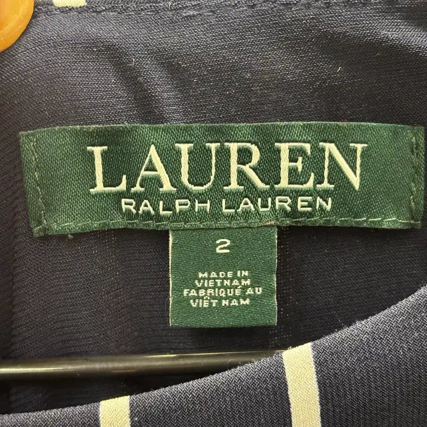 [BUNJANG] Ralph Lauren Navy Stripe Long Dress / 랄프로렌 네이비 스트라이프 반팔 롱 원피스
