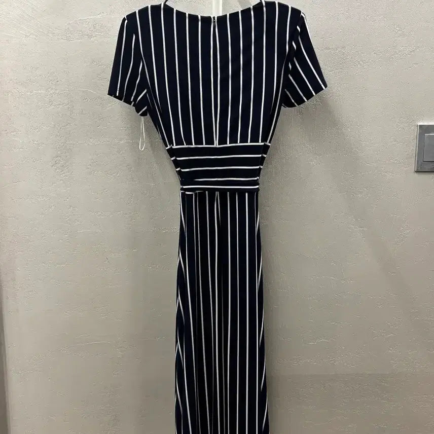[BUNJANG] Ralph Lauren Navy Stripe Long Dress / 랄프로렌 네이비 스트라이프 반팔 롱 원피스
