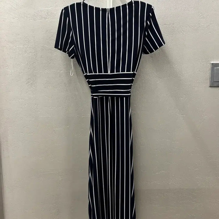 [BUNJANG] Ralph Lauren Navy Stripe Long Dress / 랄프로렌 네이비 스트라이프 반팔 롱 원피스