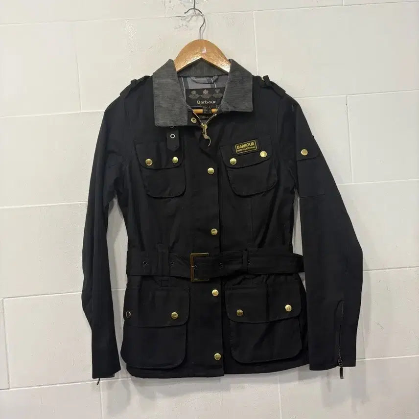 [BUNJANG] Barbour International Black Belted Jacket / 바버 인터내셔널 블랙 벨티드 자켓