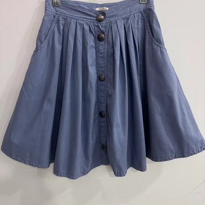 [BUNJANG] Miu Miu Blue Flare Mini Skirt / 미우미우 블루 플레어 스커트