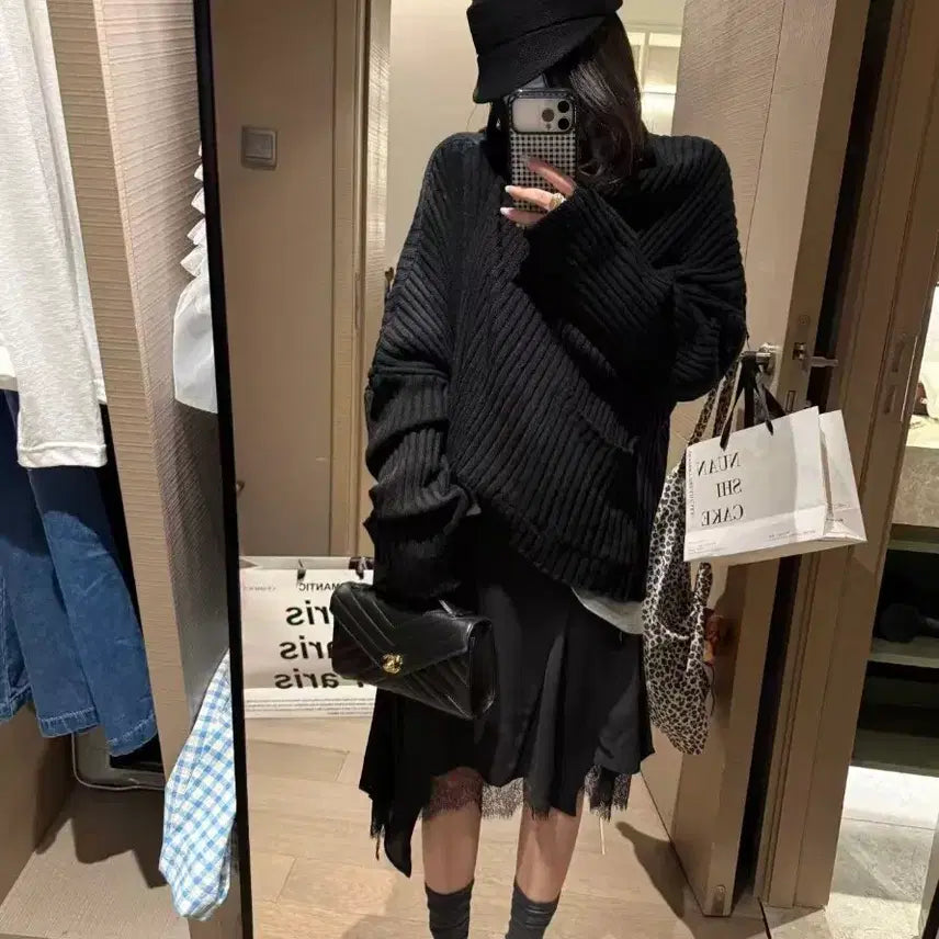 [BUNJANG] Black Lace Midi Skirt / 블랙 레이스 스커트